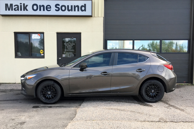 2017 Mazda3 Hatch with professional window tint in North Bay
